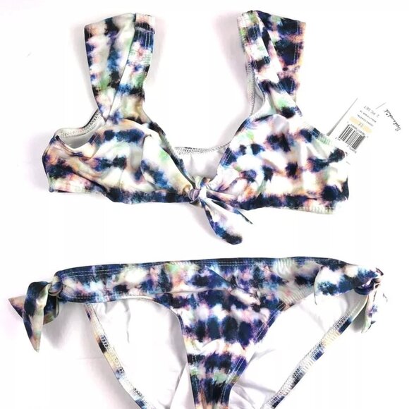 Splendid Girl’s Front Tie Multicolor Bikini Swimsuit Set Size 12